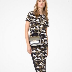 🔥🔥NWT Michael Kors | Camouflage Stretch-Viscose Jacquard T-Shirt - sz S